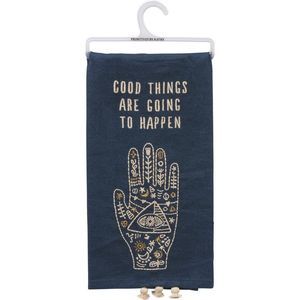 Good Things Are Going To Happen Dish Cloth Towel | Cotton and Linen | Embroider